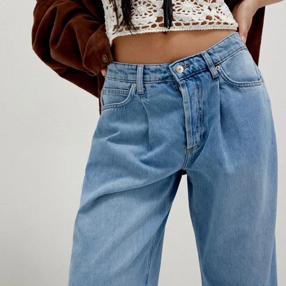 FREE PEOPLE GUESSING GAME RELAXED TROUSER JEANS NWT - Picture 3 of 12